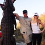 He was able to bag this 13.5 ft. alligator with a single 308 shot of the Steyr. Eyes on the alligator please!
