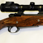 Probably the most beautiful rifle ever seen in The Scopesmith. This left hand custom made rifle was built by Master Gunsmith Joseph Smithson of Provo, Utah in a Granite Mountain (Phoenix, Arizona) action. Caliber is 416 Rigby.