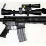 We installed a Nikon 223 scope and a Laser Dynamics ND-3 Green Laser designator on this Armalite Special Purpose Rifle to help our client confront Texas growing Feral Hog population.