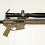 The new LWRC R.E.P.R. fluted 16 inches Tan with a Schmidt and bender 4-16x42 P4 Fine.