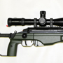Another Sako TRG-22 in 308 Winchester/7.2x51 NATO. This one is in Green Color and has a flash hider. The scope is a Schmidt and Bender 5-25x56 with the P4 Fine ranging reticle.