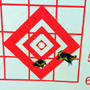 A 200 yard 3-shot group with a Savage 338 Lapua. As usual the flyer was the third shot!